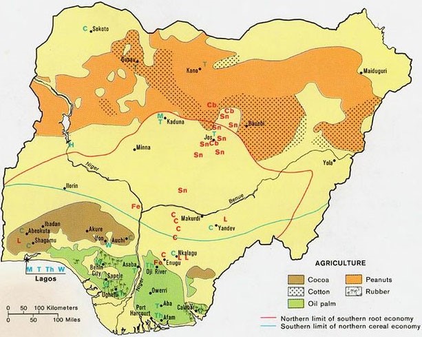 Distribution of Crops in Nigeria